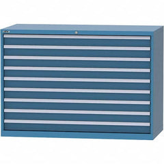 LISTA - 9 Drawer, 84 Compartment Bright Blue Steel Modular Storage Cabinet - Exact Tooling