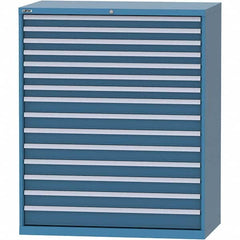 LISTA - 15 Drawer, 216 Compartment Bright Blue Steel Modular Storage Cabinet - Exact Tooling