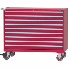 LISTA - 9 Drawer, 84 Compartment Red Steel Modular Storage Cabinet - Exact Tooling