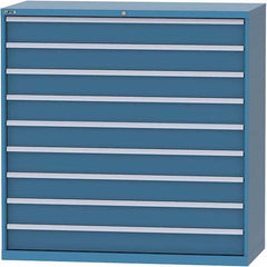 LISTA - 9 Drawer, 84 Compartment Bright Blue Steel Modular Storage Cabinet - Exact Tooling