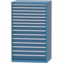 LISTA - 15 Drawer, 84 Compartment Bright Blue Steel Modular Storage Cabinet - Exact Tooling