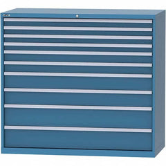 LISTA - 10 Drawer, 84 Compartment Bright Blue Steel Modular Storage Cabinet - Exact Tooling