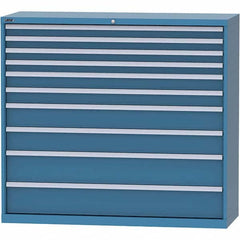 LISTA - 10 Drawer, 84 Compartment Bright Blue Steel Modular Storage Cabinet - Exact Tooling