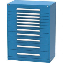 Vidmar - 11 Drawer, 45 Compartment Bright Blue Steel Modular Storage Cabinet - Exact Tooling