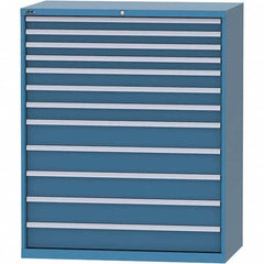 LISTA - 12 Drawer, 216 Compartment Bright Blue Steel Modular Storage Cabinet - Exact Tooling