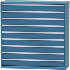 LISTA - 9 Drawer, 84 Compartment Bright Blue Steel Modular Storage Cabinet - Exact Tooling