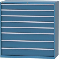 LISTA - 8 Drawer, 84 Compartment Bright Blue Steel Modular Storage Cabinet - Exact Tooling