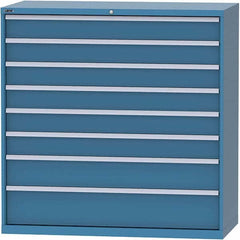 LISTA - 8 Drawer, 84 Compartment Bright Blue Steel Modular Storage Cabinet - Exact Tooling