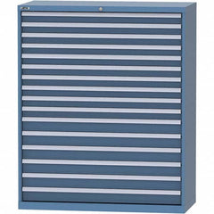 LISTA - 16 Drawer, 99 Compartment Bright Blue Steel Modular Storage Cabinet - Exact Tooling