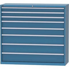 LISTA - 8 Drawer, 84 Compartment Bright Blue Steel Modular Storage Cabinet - Exact Tooling