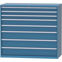 LISTA - 8 Drawer, 84 Compartment Bright Blue Steel Modular Storage Cabinet - Exact Tooling