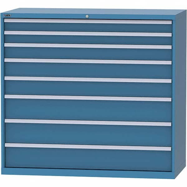 LISTA - 8 Drawer, 84 Compartment Bright Blue Steel Modular Storage Cabinet - Exact Tooling