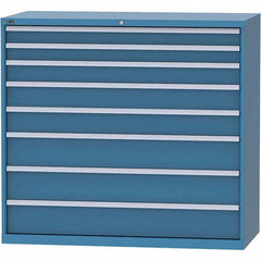 LISTA - 8 Drawer, 84 Compartment Bright Blue Steel Modular Storage Cabinet - Exact Tooling