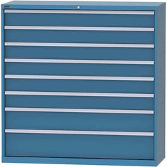 LISTA - 8 Drawer, 84 Compartment Bright Blue Steel Modular Storage Cabinet - Exact Tooling