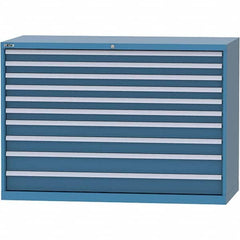 LISTA - 10 Drawer, 84 Compartment Bright Blue Steel Modular Storage Cabinet - Exact Tooling