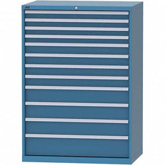 LISTA - 12 Drawer, 99 Compartment Bright Blue Steel Modular Storage Cabinet - Exact Tooling