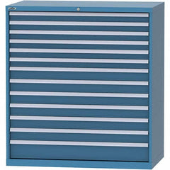 LISTA - 13 Drawer, 159 Compartment Bright Blue Steel Modular Storage Cabinet - Exact Tooling