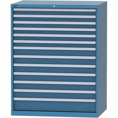 LISTA - 13 Drawer, 99 Compartment Bright Blue Steel Modular Storage Cabinet - Exact Tooling
