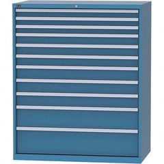 LISTA - 11 Drawer, 216 Compartment Bright Blue Steel Modular Storage Cabinet - Exact Tooling