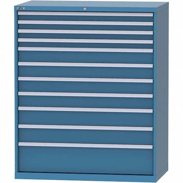 LISTA - 11 Drawer, 216 Compartment Bright Blue Steel Modular Storage Cabinet - Exact Tooling
