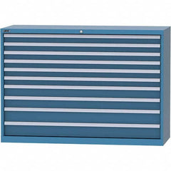 LISTA - 10 Drawer, 84 Compartment Bright Blue Steel Modular Storage Cabinet - Exact Tooling