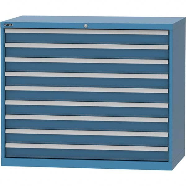 LISTA - 9 Drawer, 99 Compartment Red Steel Modular Storage Cabinet - Exact Tooling