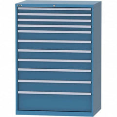 LISTA - 11 Drawer, 99 Compartment Bright Blue Steel Modular Storage Cabinet - Exact Tooling