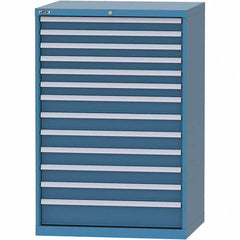 LISTA - 13 Drawer, 84 Compartment Bright Blue Steel Modular Storage Cabinet - Exact Tooling