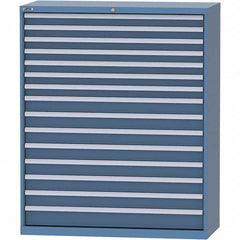 LISTA - 15 Drawer, 99 Compartment Bright Blue Steel Modular Storage Cabinet - Exact Tooling