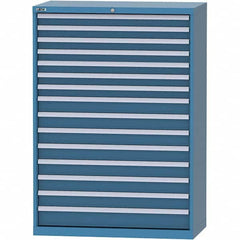 LISTA - 15 Drawer, 84 Compartment Bright Blue Steel Modular Storage Cabinet - Exact Tooling