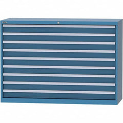 LISTA - 9 Drawer, 84 Compartment Bright Blue Steel Modular Storage Cabinet - Exact Tooling