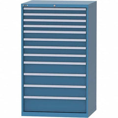 LISTA - 12 Drawer, 84 Compartment Bright Blue Steel Modular Storage Cabinet - Exact Tooling