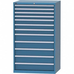 LISTA - 12 Drawer, 84 Compartment Bright Blue Steel Modular Storage Cabinet - Exact Tooling
