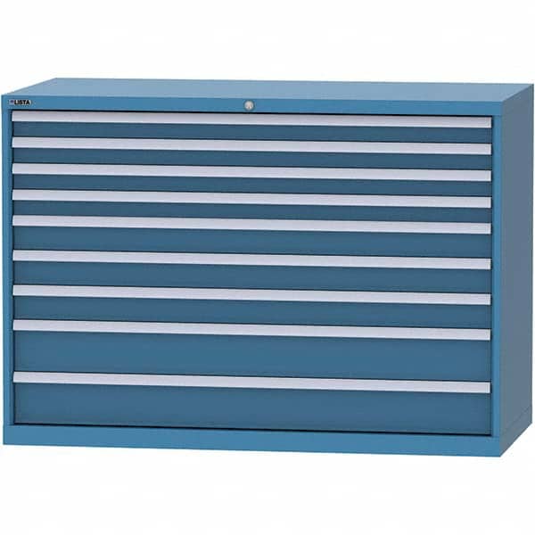LISTA - 9 Drawer, 84 Compartment Bright Blue Steel Modular Storage Cabinet - Exact Tooling