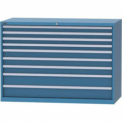 LISTA - 9 Drawer, 84 Compartment Bright Blue Steel Modular Storage Cabinet - Exact Tooling