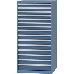 LISTA - 15 Drawer, 124 Compartment Bright Blue Steel Modular Storage Cabinet - Exact Tooling