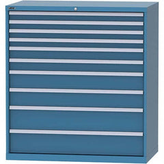 LISTA - 10 Drawer, 99 Compartment Bright Blue Steel Modular Storage Cabinet - Exact Tooling