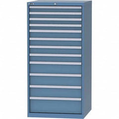 LISTA - 12 Drawer, 124 Compartment Bright Blue Steel Modular Storage Cabinet - Exact Tooling
