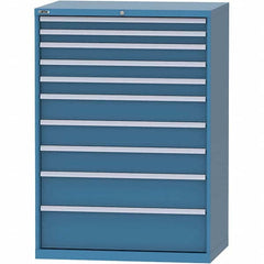 LISTA - 10 Drawer, 99 Compartment Bright Blue Steel Modular Storage Cabinet - Exact Tooling