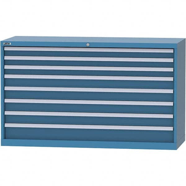 LISTA - 8 Drawer, 84 Compartment Bright Blue Steel Modular Storage Cabinet - Exact Tooling