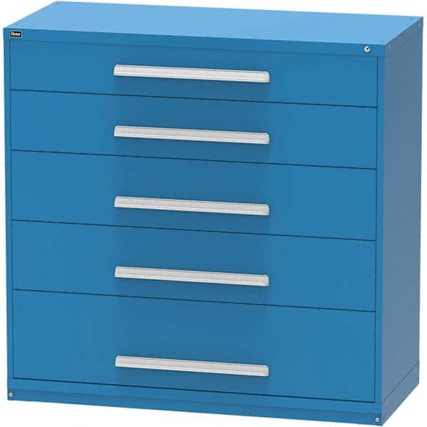 Vidmar - 5 Drawer, 45 Compartment Bright Blue Steel Modular Storage Cabinet - Exact Tooling