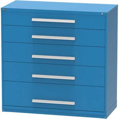 Vidmar - 5 Drawer, 45 Compartment Bright Blue Steel Modular Storage Cabinet - Exact Tooling