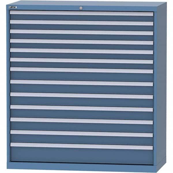 LISTA - 13 Drawer, 99 Compartment Bright Blue Steel Modular Storage Cabinet - Exact Tooling