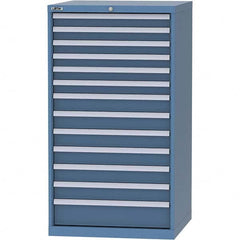 LISTA - 13 Drawer, 45 Compartment Bright Blue Steel Modular Storage Cabinet - Exact Tooling