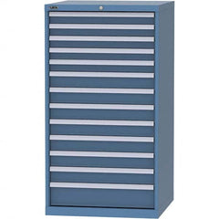 LISTA - 13 Drawer, 45 Compartment Bright Blue Steel Modular Storage Cabinet - Exact Tooling