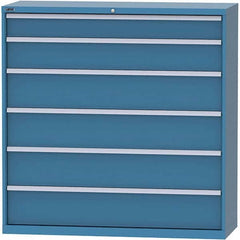 LISTA - 6 Drawer, 84 Compartment Bright Blue Steel Modular Storage Cabinet - Exact Tooling