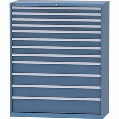 LISTA - 12 Drawer, 99 Compartment Bright Blue Steel Modular Storage Cabinet - Exact Tooling