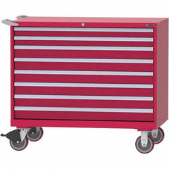 LISTA - 8 Drawer, 99 Compartment Red Steel Modular Storage Cabinet - Exact Tooling