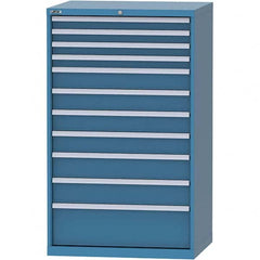 LISTA - 11 Drawer, 84 Compartment Bright Blue Steel Modular Storage Cabinet - Exact Tooling