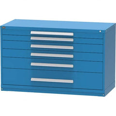 Vidmar - 6 Drawer, 45 Compartment Bright Blue Steel Modular Storage Cabinet - Exact Tooling